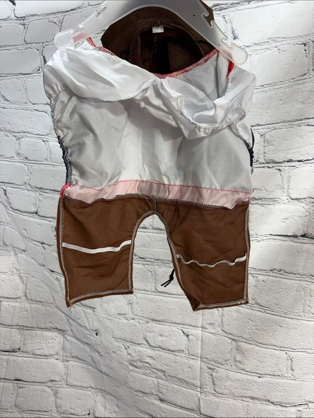 Vibrant Cowboy Walkie Pet Costume - Brown, Red, White, Blue